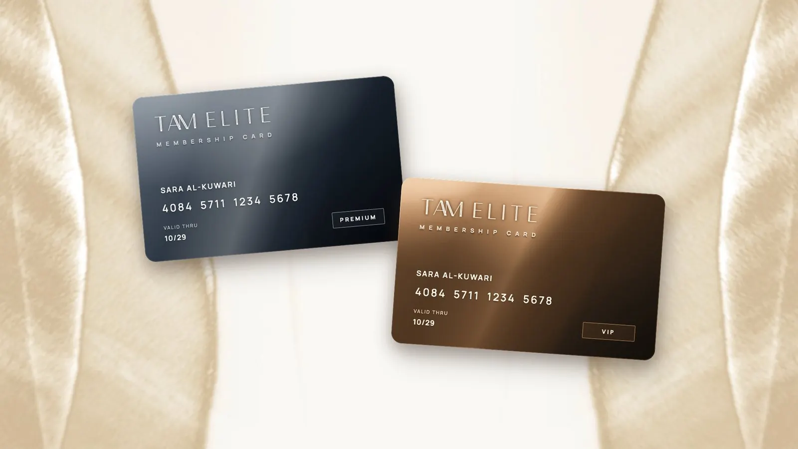 TAM Elite Premium and VIP membership cards
